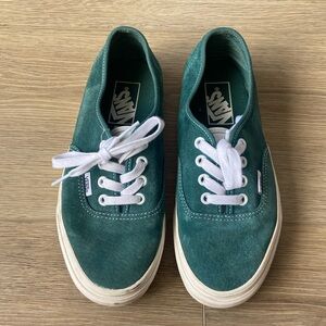 Teal green suede vans